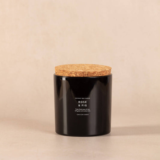 Rose & Fig Scented Noir Candle